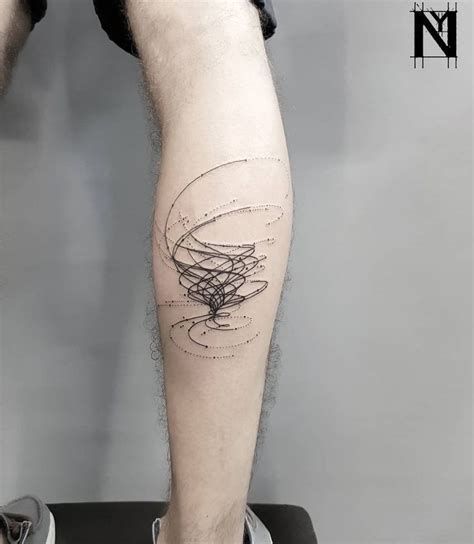 Abstract storm tattoo on the right calf | Storm tattoo, Geometric ...