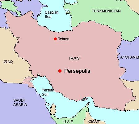 Map of Iran - Location of Persepolis