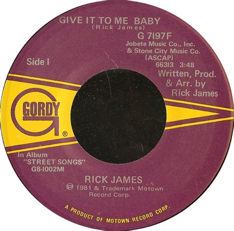 Rick James – Give It To Me Baby (1981, Vinyl) - Discogs