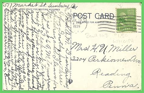 Sunbury Post Office, 1939 – Lykens Valley: History & Genealogy