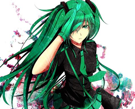 Green haired female anime character illustration HD wallpaper ...