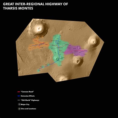 The Inter-regional Highways of Tharsis Montes, Mars. The idea behind ...