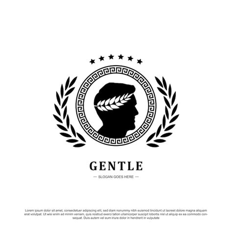 Premium Vector | Ancient Greek Figure with Wheat and Border Pattern logo design