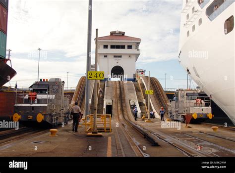 Coral Princess cruise ship passes through the Panama Canal Stock Photo ...