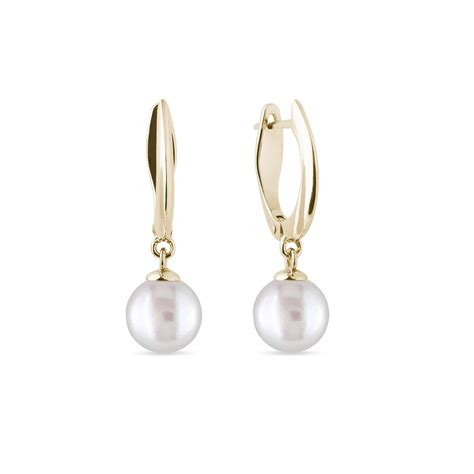 Gold Earrings with Pearls | KLENOTA