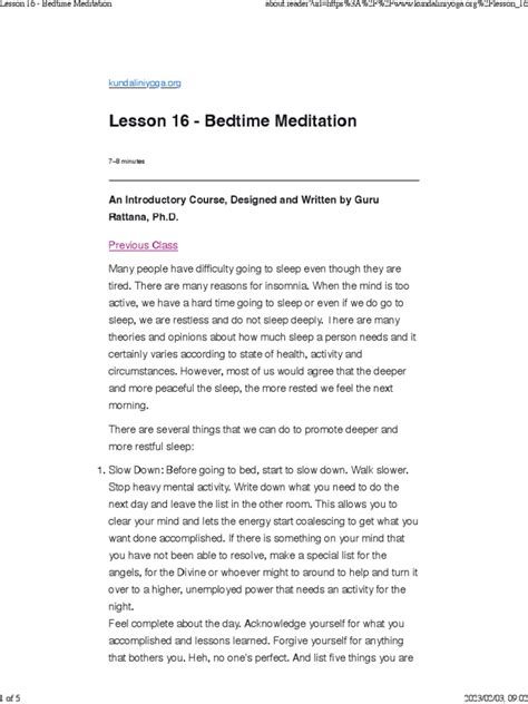 Bedtime Meditation | PDF | Sleep | Breathing