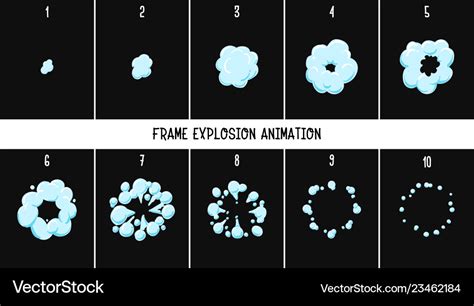 2d classic animation explosion animation smoke Vector Image