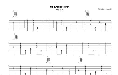 Clawhammer tab: Wildwood Flower (beginner)