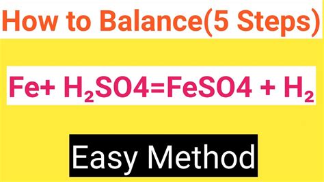 Fe+ H2SO4=FeSO4 + H2 Balanced Equation||Iron +Sulphuric acid=Iron(ii) sulphate+Hydrogen Balanced ...