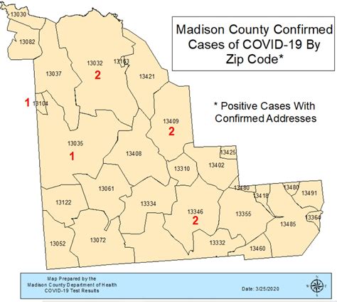 Madison County releases map of coronavirus cases by zip code - syracuse.com