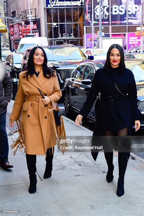 Brie Bella and Nikki Bella are seen on November 13, 2023 in New York ...