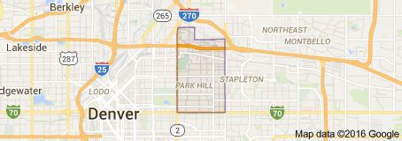 Map of Park Hill, Denver | Denver Neighborhoods | Park hill, Denver neighborhoods, The neighbourhood