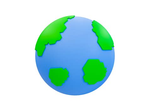 3d minimal world. cartoon globe. 3d illustration. 18742203 PNG