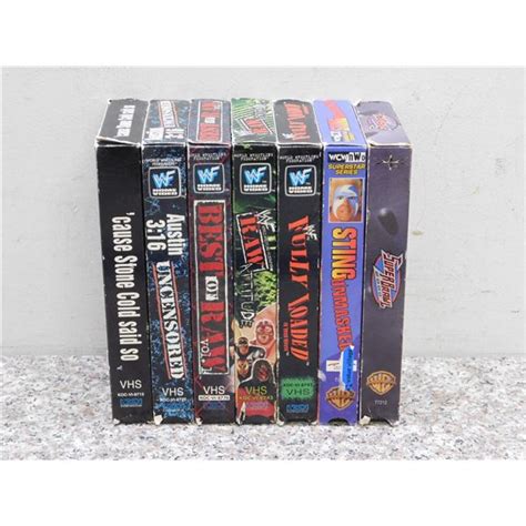 Lot of 7 WWF WCW VHS Wrestling Tapes