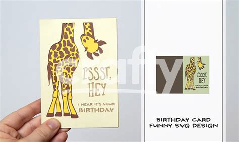 Giraffe 3D Birthday Card | Funny Birthday Card SVG | Giraffe 3D Layered Design | Paper Cut ...