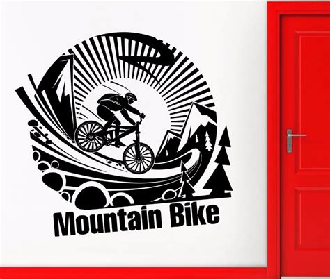 Mountain Bike Sport Bicycle Cycle Bike Vinyl Wall Decal Wall Sticker Bike Wall Sticker Boys Room ...