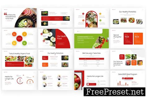 Healthy Food Creative PowerPoint Template HKE2GKY