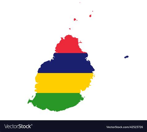 Mauritius flag national africa emblem map Vector Image