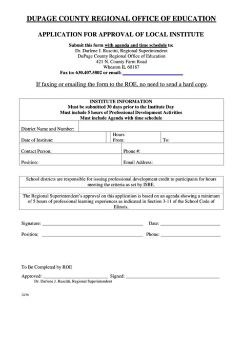 Dupage County Regional Office Of Education - Application For Approval ...