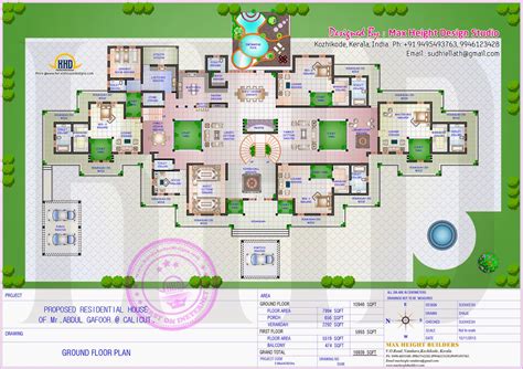 Gigantic super luxury floor plan | Home Kerala Plans