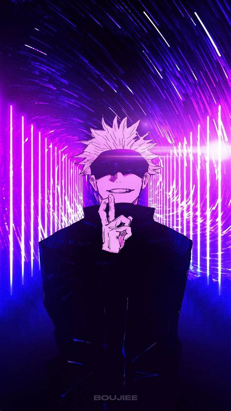 Download Neon Purple Satoru Gojo Jujutsu Kaisen Phone Wallpaper | Wallpapers.com