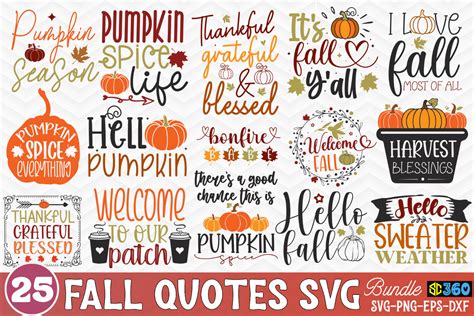 Fall Quotes SVG Bundle Graphic by svgcuts360 · Creative Fabrica