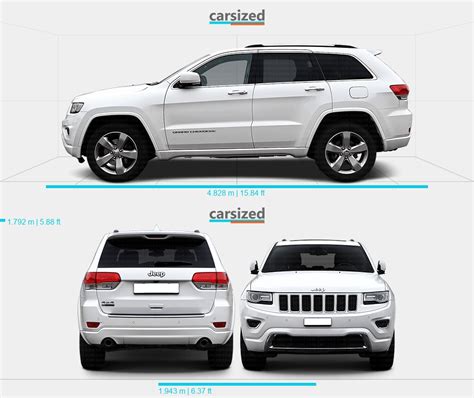 Jeep Grand Cherokee 2013-2016 Dimensions Side View