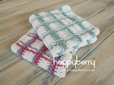 Happy Berry Crochet: How To - Crochet Tartan Plaid Wash Cloths | Plaid crochet, Crochet ...