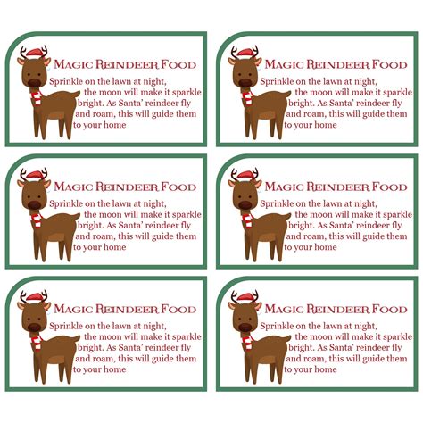 Reindeer Food Tags - 10 Free PDF Printables | Printablee