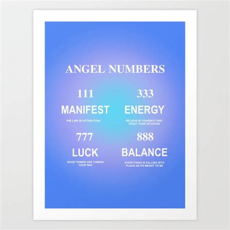 angel numbers Art Print by les muses | Society6