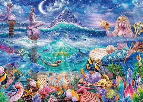 Amazon.com: Ceaco - Ocean Magic - Mermaid Sanctuary - 1000 Piece Jigsaw ...