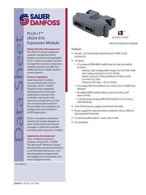 PLUS+1 IX024-010 Expansion Module - Sauer-Danfoss