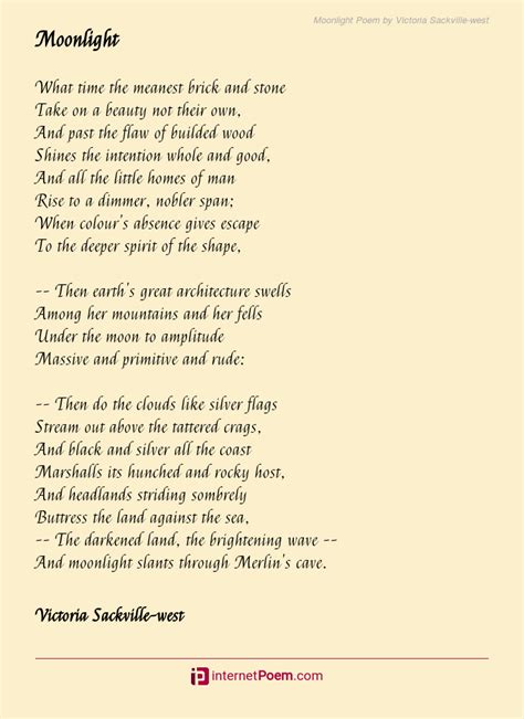 Moonlight Poem by Victoria Sackville-west