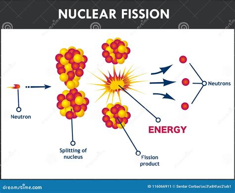 Nuclear Fission Process Vector Illustration Stock Vector - Illustration ...