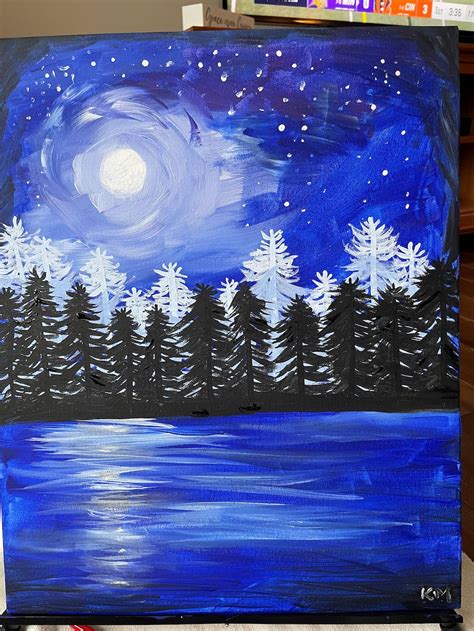 Winter Moon - Sip & Paint Art Kit and Flower Painting Tutorial ...