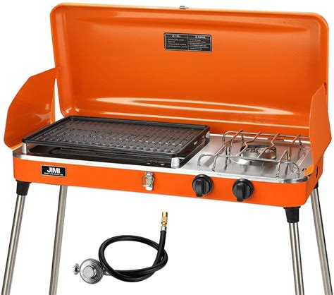 Liquid Propane Grill, 2 Burner Grill/Stove Portable Barbecue Grill ...