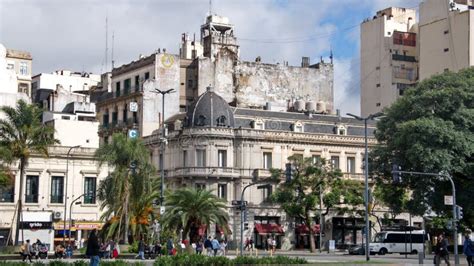 Historic Buildings Along the Main Avenue in Buenos Aires Editorial ...