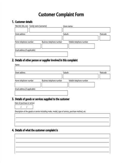 Complaint Forms Template: How To Use And When To Use Them - SampleTemplates