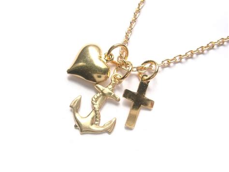 Faith Hope Charity Necklace in Gold With Vintage Charms - Etsy