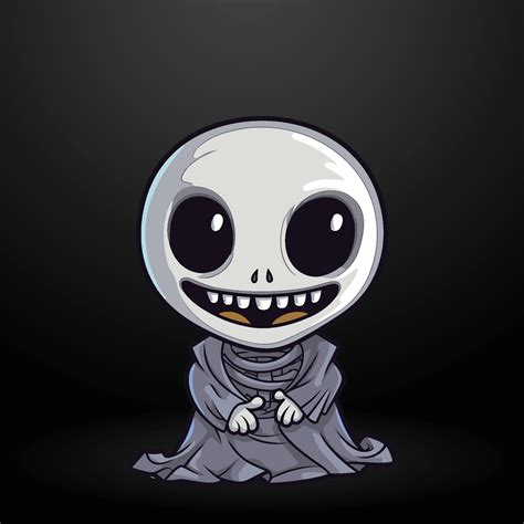 Cute Cartoon Skeleton Wearing a Gray Robe 28635209 Vector Art at Vecteezy