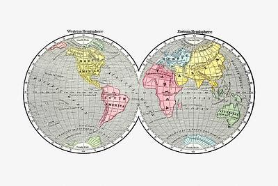 Map of the western hemisphere | Free public domain illustration - 428189