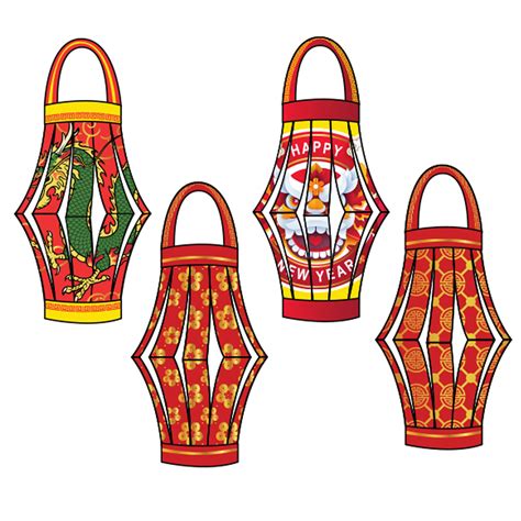 Chinese New Year Paper Lanterns PRINTABLE Lunar New Year Paper Crafts ...