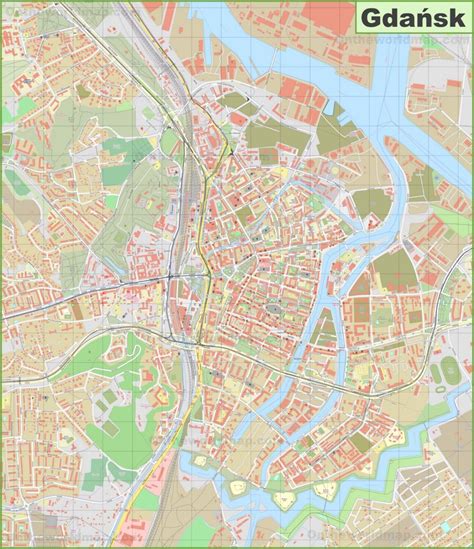 Large detailed map of Gdańsk - Ontheworldmap.com