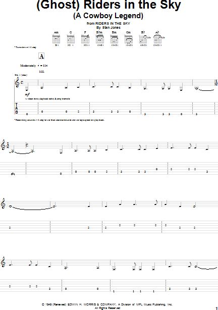 The Best 16 Ghost Riders In The Sky Guitar Tab - weltagesz