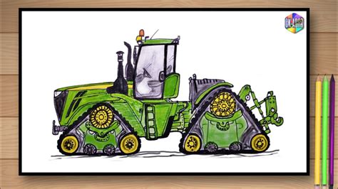 John Deere Tractor Drawing JD9620rx | How to Draw Tractor step by step | ck arts - YouTube