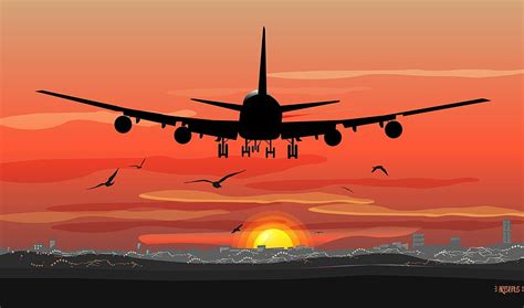 Aircraft, Sunset, HD wallpaper | Peakpx