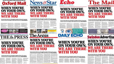 Coronavirus: UK newspapers run unified front page: #ThereWithYou