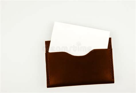 Gold Business Card Holder with a Clear Business Card. Stock Photo - Image of concept, gold: 80909346