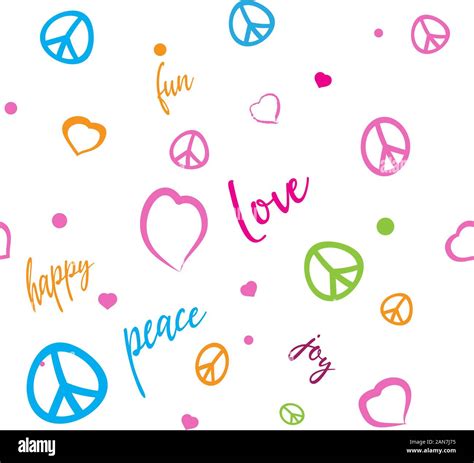 Peace day elements seamless pattern background. peace, love, happy and ...