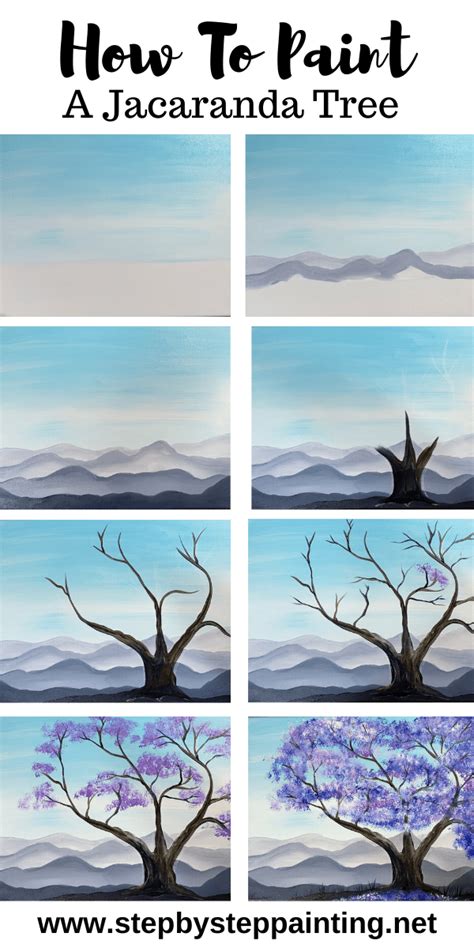 Jacaranda Tree Painting | Easy Step-by-Step Tutorial